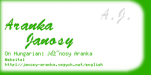 aranka janosy business card